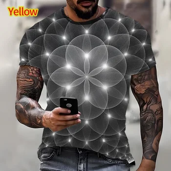 2023 Новая модная футболка с цветочным рисунком, 3D Печать, мужская повседневная Летняя крутая футболка в стиле хип-хоп с коротким рукавом