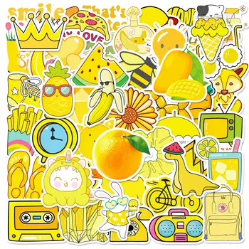 25/10/50шт В стиле Ins Смешанные желтые наклейки VSCO для девочки, сделай сам, альбом для вырезок, чемодан, Бутылка для воды, Телефон, Ноутбук, Гитара, Шлем, Дети