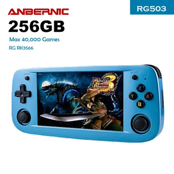 256G Anbernic RG503 Ретро Портативная Игровая консоль Видеоплеер LINUX Система 4,95 дюймовый Полноэкранный WIFI 1,8 ГГц МАКС 40000 Игр