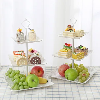 3 шины кекс дисплей стенд десерт башни лоток для фруктов для свадьбы день рождения украшения конфеты бар десерт стол поставок
