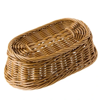 3X Овальная плетеная корзина для хлеба, 10,2-дюймовая корзина для хранения продуктов, фруктов, косметики, Столешница и ванная комната