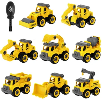 5 стильных игрушек для инженерных транспортных средств, пластиковые строительные модели экскаватора, трактора, самосвала, бульдозера, мини-подарки для мальчиков