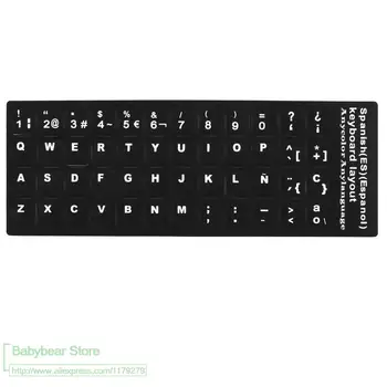 50шт Наклейка для раскладки клавиатуры с изучением испанских букв и алфавита для ноутбука / настольного компьютера с клавиатурой 10 дюймов или выше, Планшетный ПК