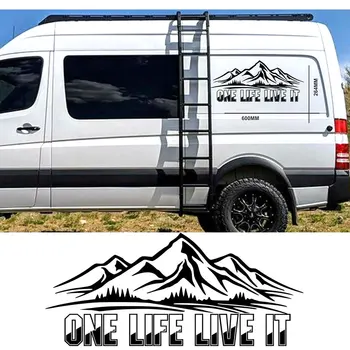 60x26,4 см для больших One Life Live It Виниловая наклейка на дом на колесах для кемпера в горах