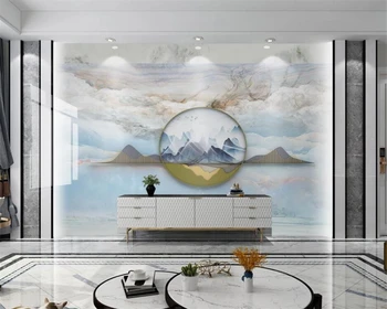 beibehang papel de parede Индивидуальные современные обои для рабочего стола с новой китайской художественной концепцией, пейзаж, мраморный узор для телевизора