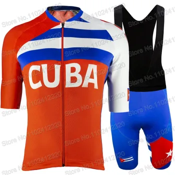 Cuba Cycling Jersey 2023 Комплект одежды с коротким рукавом Красные Национальные летние рубашки для шоссейных велосипедов Костюм Велосипедные нагрудники Шорты MTB Ropa Maillot