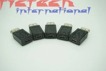dhl или EMS 500шт USB 2.0 A тип женский к mini usb 5pin женский адаптер A к Mini B