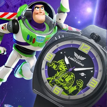 Disney Pixar История игрушек Базз Лайтер Мужские кварцевые наручные часы Космический астронавт Светящиеся стрелки Водонепроницаемые детские часы для мальчиков-студентов