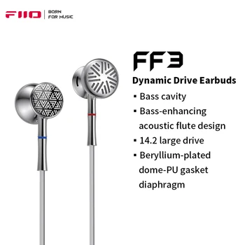 FiiO FF3-Наушники Dynamic Drive, проводные наушники Hi-Fi с басами, музыкальные наушники-вкладыши Super Sound