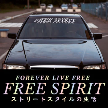 Forever Live FREE SPIRIT; Японские наклейки для стайлинга автомобилей; Виниловая наклейка на автомобильное переднее заднее лобовое стекло; Креативная надпись на стекле.