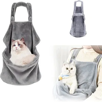 Hanpanda, маленькая собачка, кошка, Мягкая теплая переноска на груди с карманом, сумка без рук, сумка для переноски кошек спереди, Кошачий фартук