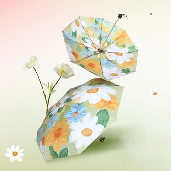 JBTP Новый Цветочный Карманный Мини-Зонт для Телефона для Женщин, Милый Складной Зонт От Солнца, Ветрозащитный Открытый УФ-Зонт, Зонты