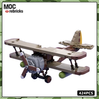MOC-133413 Военная серия Scarecrow's Biplane Самолет для сборки строительных блоков Коллекция Expertsl Кирпичные игрушки Рождественский подарок