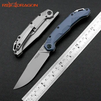 Nimoknives & Fatdragon Оригинальный дизайн наружного карманного быстрооткрывающегося складного ножа CPM-35VN blade G10 / Лен + Титановая ручка