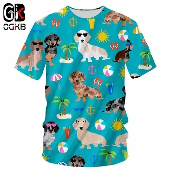 OGKB Футболка 2018 New Sun dog Футболка с 3D принтом повседневная рубашка мужская любимая футболка для отпуска Мужская Футболка с коротким рукавом уличная одежда