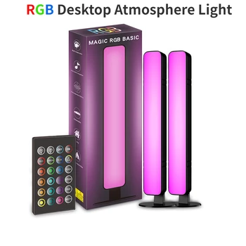 USB RGB Светодиодные звукосниматели, Настольная атмосферная лампа с дистанционным управлением, лампа окружающего цветового ритма для автомобиля / игрового компьютера, Декор рабочего стола