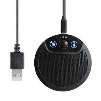USB конденсаторный микрофон Микрофон для записи компьютерных конференций Микрофон с 360-градусным звукоснимателем для ноутбука, настольного ПК