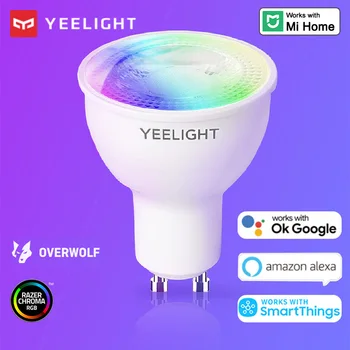 Yeelight GU10 Spotlight, умная светодиодная лампа W1 RGB с регулируемой яркостью, Wi-Fi 220 В, приложение для голосового управления Google Assistant, Alexa, Xiaomi Mi Home
