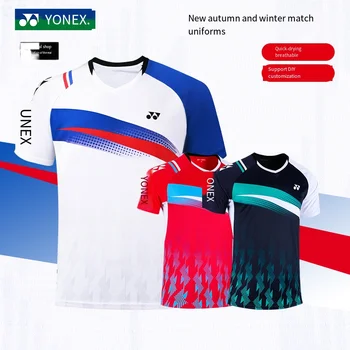 Yonex теннис спортивный Трикотаж спортивная одежда спортивная одежда одежда для бадминтона 2022 футболка с коротким рукавом мужчины женщины 110382BCR