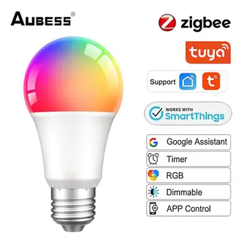 Zigbee 3 0 Rgbcw Лампа E27 18 Вт 15 Вт 12 Вт 110 В 220 В Изменяющие цвет светодиодные фонари Через Alexa Google Tuya Лампа Zigbee3.0 Приложение Smart Life