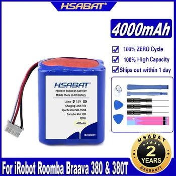 Аккумулятор HSABAT Максимальной емкости 4000 мАч для аккумуляторов iRobot Roomba Braava 380 и 380T, Mint 5200, Mint 5200c