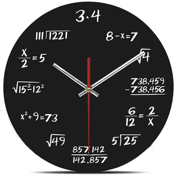 Акриловые настенные часы для домашнего кабинета, цифровые Немой Наука и инженерия, математическая формула, Креативное украшение для дома, стена