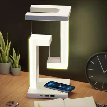 Антигравитационная настольная лампа, светодиодная лампа для смартфона, подвесная настольная лампа для беспроводной зарядки, USB лампа для сна в спальне, лампа для чтения