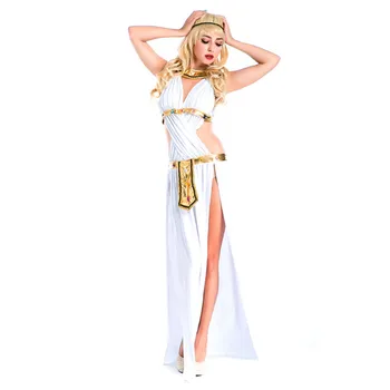 Взрослый белый сексуальный костюм Греческой Богини, Египетское Древнегреческое Римское платье принцессы, маскарадный костюм для вечеринки на Хэллоуин
