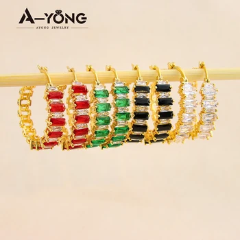 Винтажные серьги AYONG Crystal Drop с фианитом, позолоченные, 21 карат, женские модные блестящие серьги для свадебной вечеринки
