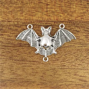винтажный кулон ручной работы из гламурной летучей мыши ручной работы, орнамент тибетского серебряного цвета, браслет-ожерелье своими руками 47*29 мм