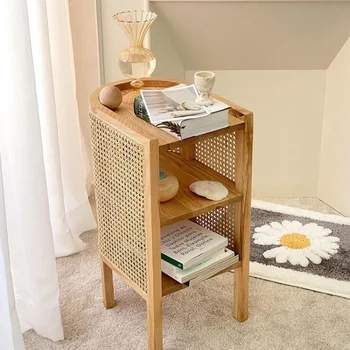 Винтажный прикроватный столик Прикроватные тумбочки из ротанга Чайно-кофейный столик Прикроватные тумбочки Полки Muebles Мебель для спальни YY50BT