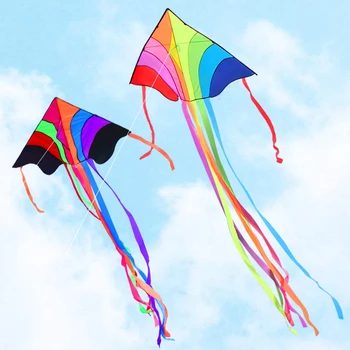 Воздушный змей YongJian Rainbow Delta Kite для детей и взрослых, с 328-футовой струной воздушного змея, Чрезвычайно простой в управлении воздушный змей delta kite flying