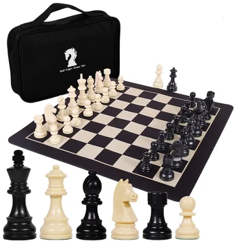 Высококачественный тяжелый шахматный набор с сумкой для хранения Germanic Knight Chess Портативная шахматная доска
