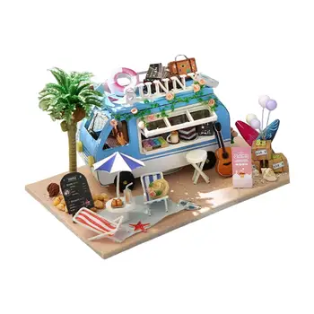 Деревянный миниатюрный кукольный домик, набор для поделок, ручная работа, творческая комната, модель дома, коллекция мини-домиков для подарков на день рождения
