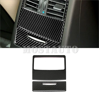 Для BMW 3 серии E90 E92 Центральный подлокотник салона из углеродного волокна, отделка крышки заднего вентиляционного отверстия 2005-2012 2шт (2 цвета) Стиль A