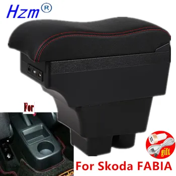 Для Skoda FABIA Подлокотник 2008-2014 2014 2012 2011 Автомобильный подлокотник коробка для дооснащения Коробка для хранения запчастей автомобильные аксессуары Интерьер USB LED