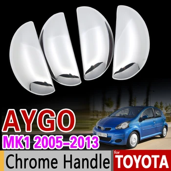 для Toyota Aygo MK1 2005-2013 Роскошный набор хромированных ручек 2007 2008 2009 2012 Автомобильные аксессуары Наклейки для стайлинга автомобилей