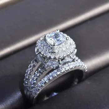 Женское кольцо из 18-каратной платины HOYON с бриллиантом 2 карата, роскошные ювелирные изделия, изысканные свадебные украшения Anillos De Bizuteria, Классическое кольцо с драгоценным камнем для влюбленных