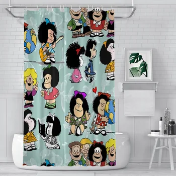 Занавески для душа в ванной с рисунком Mafalda Miguelito, водонепроницаемая перегородка, креативный домашний Декор, Аксессуары для ванной комнаты