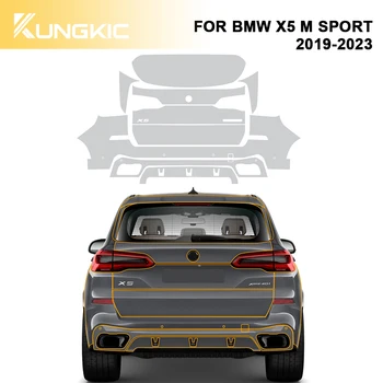 Защитная пленка из ТПУ Задние фары Багажник Самовосстанавливающаяся Невидимая Прозрачная Для BMW X5 M SPORT 2019-2023 Наклейка на кузов автомобиля