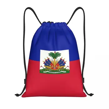 Изготовленный на заказ Флаг Гаити Сумка на шнурке Женская Мужская Легкая Спортивная сумка для хранения в тренажерном зале