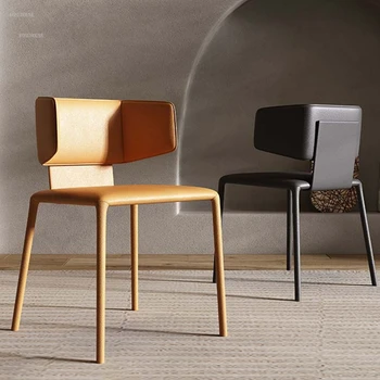 Итальянские обеденные стулья высокого класса, дизайнерский гостиничный стул, креативная мебель для домашнего ресторана, современные минималистичные стулья для переговоров со спинкой