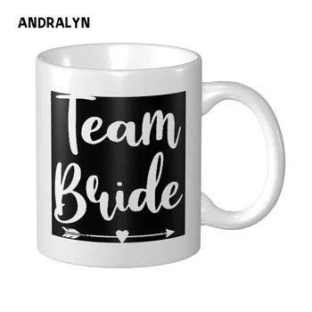Керамическая кружка Team Bride на 10 унций, Персонализированная печать, фотография, текст логотипа