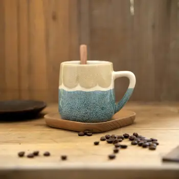 Керамический набор Арабских Кофейных Чашек для Курортов и Путешествий Красивые Чайные Кружки с Ложечкой для Эспрессо, Молока и Смузи Мокко