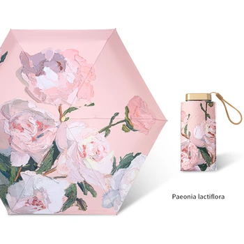 Компактный зонт Micro Mini ручной работы, написанный розовым маслом, зонт розовый с разноцветными цветами, женский дорожный зонт 우산 зонт