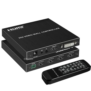 Контроллер Видеостены 2x2 1080P HDMI TV Screen Сращивающая Коробка Процессор 1x2 1x3 1x4 2x1 3x1 Поддержка Компенсации Безеля Переворот на 180 °