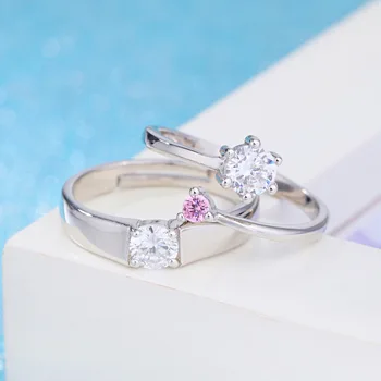 Корейская мода Ретро, европейское и американское кольцо для пары, посеребренное кольцо, День Святого Валентина, открытие кольца для пары Мужчин и женщин