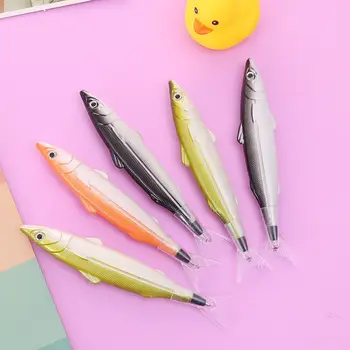 Креативная шариковая ручка канцелярские принадлежности Индивидуальное моделирование соленой рыбы Черная гелевая ручка студенческая ручка для письма