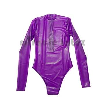 Латексный боди-купальник Прозрачный фиолетовый резиновый костюм унисекс ПО индивидуальному заказу