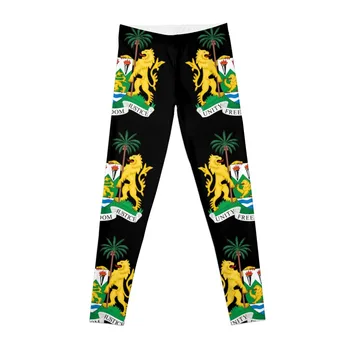 Леггинсы с гербом Сьерра-Леоне, спортивные брюки для женщин, спортивные брюки, женские леггинсы, брюки для фитнеса, женские леггинсы